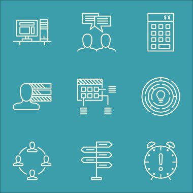 Program, Yatırım Ve Kişisel Beceri Konuları Proje Yönetimi Simgeleri Ayarlayın. Değiştirilebilir Vektör Çizimi. Kişilik, Takım Ve Çatal Vektör Simgeleri içerir.