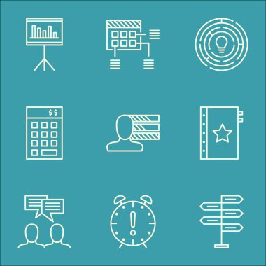 Sunum, Yatırım Ve Fırsat Konuları Üzerine Proje Yönetimi Simgeleri Ayarlayın. Değiştirilebilir Vektör Çizimi. Zaman, Beyin Fırtınası ve İstatistik Vektör Simgeleri içerir.
