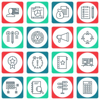 Kişisel Beceriler, Zamanlama ve Hatırlatma Konuları Üzerine Proje Yönetimi Simgeleri Ayarlayın. Değiştirilebilir Vektör Çizimi. Not Defteri, Anımsatıcı ve Zamanlama Vektör Simgeleri içerir.