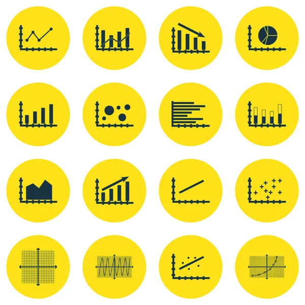 stock vector Set Of Graphs, Diagrams And Statistics Icons. Premium Quality Symbol Collection. Icons Can Be Used For Web, App And UI Design. Vector Illustration, EPS10.