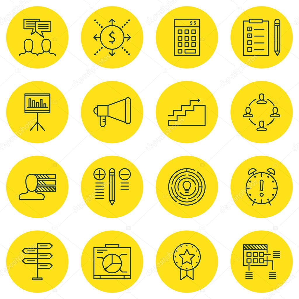 Set Of Project Management Icons On Board, Schedule And Money Topics. Editable Vector Illustration. Includes Schedule, Personality And Teamwork Vector Icons.