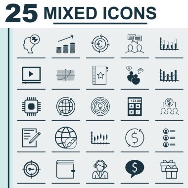 Proje Yönetimi, Seyahat Ve Havaalanı Konuları için 25 Evrensel Editable Simgeler Ayarlayın. Garanti, Para Trasnfer, Kağıt Ve Daha Fazlası Gibi Simgeler Içerir.