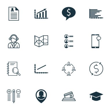 Eğitim, Proje Yönetimi ve İnsan Kaynakları Konuları için 16 Evrensel Editable Simgeler Kümesi. İş Başvuruları, Mesajlaşma, Karar Verme ve Daha Fazlası Gibi Simgeleri Içerir.