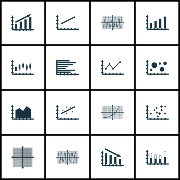 Grafikler, diyagramlar ve istatistik simgeler kümesi. Premium Kalite simgesi derleme. Simgeler, Web, uygulama ve kullanıcı arabirimi tasarımı için kullanılabilir. Vektör çizim, Eps10. — Stok Vektör