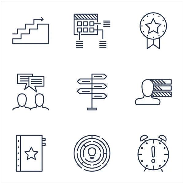 Set Of Project Management Icons On Warranty, Personal Skills And Opportunity Topics. Editable Vector Illustration. Includes Goal, Schedule And Personal Vector Icons. — Διανυσματικό Αρχείο