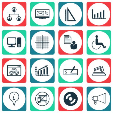 Seyahat, 16 evrensel düzenlenebilir simgeler kümesi yönetim ve istatistikler konular. Dynamics, ölçüm, Web sitesi performans ve daha fazlası gibi simgeleri içerir.