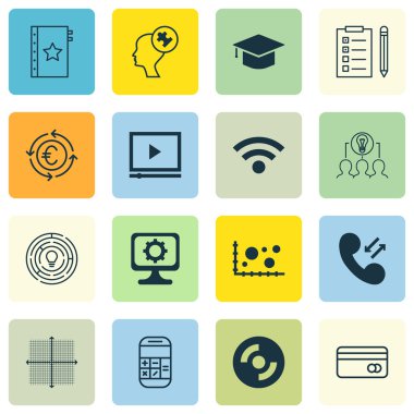 16 evrensel düzenlenebilir simgeleri bir dizi bilgisayar donanım, işletme yönetimi ve reklam konular. Comparsion, para birimi geri dönüşüm gibi yenilik ve daha fazlasını içeren.