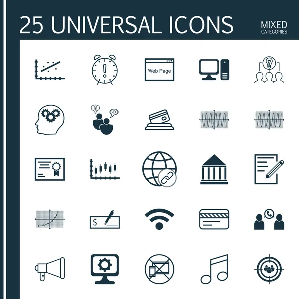 25 evrensel düzenlenebilir simgeler kümesi. Web, mobil ve App tasarım için kullanılabilir. Cosinus diyagramı, sertifika, yasak cep ve daha fazlası gibi simgeleri içerir.