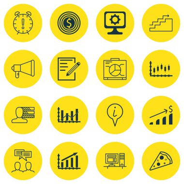 16 evrensel düzenlenebilir simgeler kümesi. Web, mobil ve App tasarım için kullanılabilir. Kağıt, tartışma, kar grafik ve daha fazlası gibi simgeleri içerir.