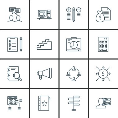 16 evrensel düzenlenebilir simgeler kümesi. Web, mobil ve App tasarım için kullanılabilir. Yatırım, fırsat, karar verme ve daha fazlası gibi simgeleri içerir.