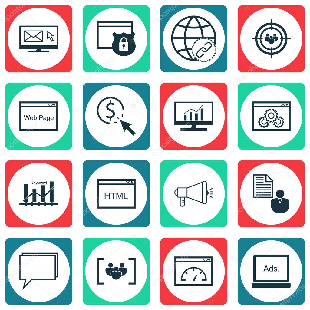 Set Of 16 Universal Editable Icons. Can Be Used For Web, Mobile And App Design. Includes Icons Such As PPC, Focus Group, Questionnaire And More.