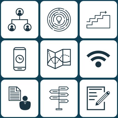 9 evrensel düzenlenebilir simgeler kümesi. Web, mobil ve App tasarım için kullanılabilir. Büyüme, yenilik, ağaç yapısı ve daha fazlası gibi simgeleri içerir.