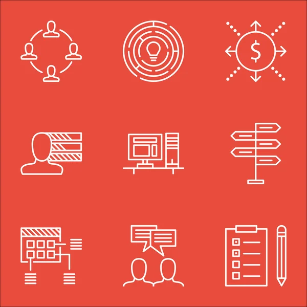 Conjunto de iconos de gestión de proyectos sobre habilidades personales, informática y temas de colaboración. Ilustración vectorial editable. Incluye colaboración, tareas y programación de iconos vectoriales . — Vector de stock