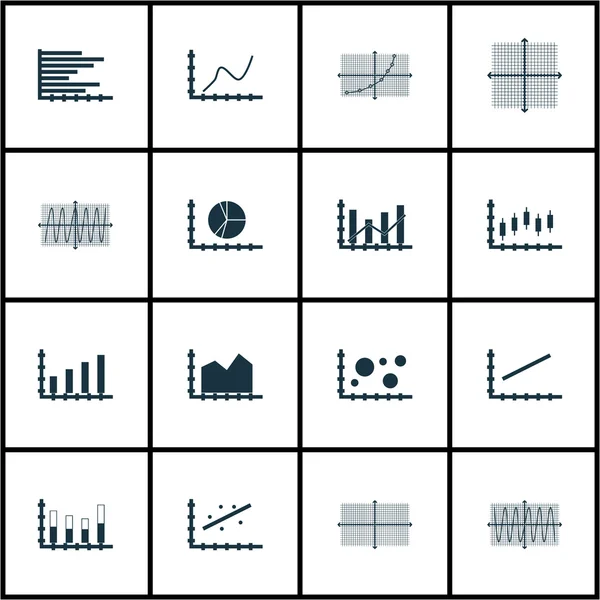 Grafikler, diyagramlar ve istatistik simgeler kümesi. Premium Kalite simgesi derleme. Simgeler, Web, uygulama ve kullanıcı arabirimi tasarımı için kullanılabilir. Vektör çizim, Eps10. — Stok Vektör