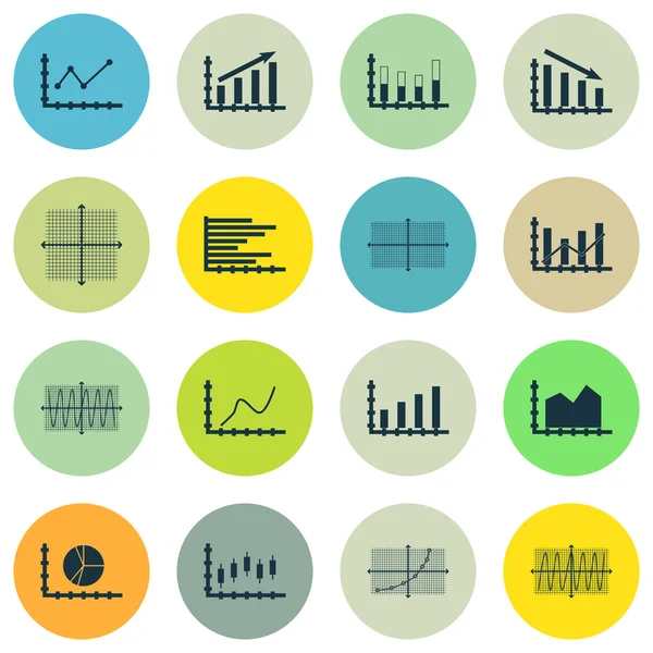 Grafikler, diyagramlar ve istatistik simgeler kümesi. Premium Kalite simgesi derleme. Simgeler, Web, uygulama ve kullanıcı arabirimi tasarımı için kullanılabilir. Vektör çizim, Eps10.