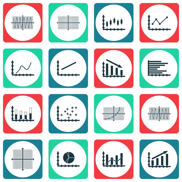 Conjunto de gráficos, diagramas e estatísticas ícones. Coleção de símbolos de qualidade premium. Ícones podem ser usados para Web, App e Ui Design. Ilustração vetorial, EPS10 . —  Vetores de Stock