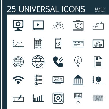 25 evrensel düzenlenebilir simgeler kümesi. Web, mobil ve App tasarım için kullanılabilir. Bağlantı, işbirliği, Dynamics ve daha fazlası gibi simgeleri içerir.