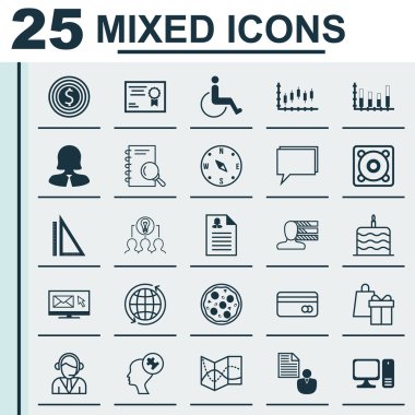 25 evrensel düzenlenebilir simgeler kümesi. Web, mobil ve App tasarım için kullanılabilir. Plastik kart, iş hedefi, bulmak gibi simgeler içerir ve daha fazlası.