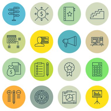 Para, Kişisel Beceri ve büyüme konular üzerinde proje yönetimi simgeler kümesi. Düzenlenebilir vektör çizim. Hak, içerir simgeler vektör grafik ve rapor.