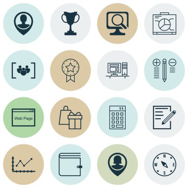 16 evrensel düzenlenebilir simgeler kümesi. Web, mobil ve App tasarım için kullanılabilir. Turnuva, değişiklikleri grafik, mevcut rozet ve daha fazlası gibi simgeleri içerir.