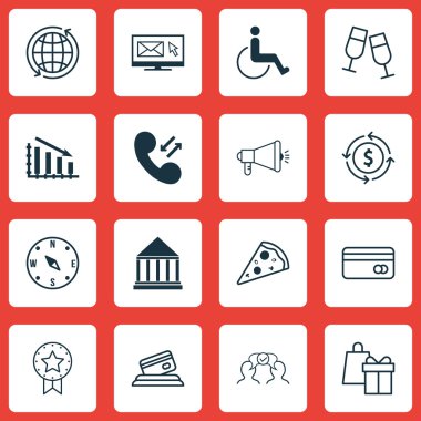 16 evrensel düzenlenebilir simgeler kümesi. Web, mobil ve App tasarım için kullanılabilir. İşbirliği, erişilebilirlik, medya kampanyası ve daha fazlası gibi simgeleri içerir.