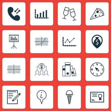 16 evrensel düzenlenebilir simgeler kümesi. Web, mobil ve App tasarım için kullanılabilir. Dynamics, dondurulmuş gıda, kare diyagramı ve daha fazlası gibi simgeleri içerir.