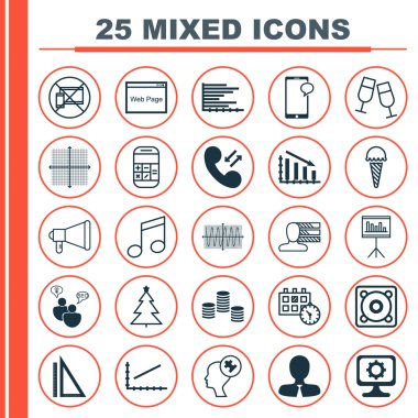 25 evrensel düzenlenebilir simgeler kümesi. Web, mobil ve App tasarım için kullanılabilir. Kişisel becerileri, Web sitesi, dekore edilmiş ağaç ve daha fazla sıra simgeler içerir.