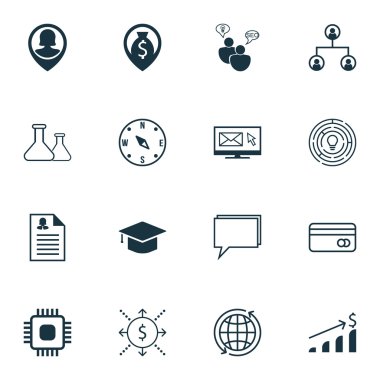 16 evrensel düzenlenebilir simgeler kümesi. Web, mobil ve App tasarım için kullanılabilir. Seo beyin fırtınası, dünya, yenilik ve daha fazlası gibi simgeleri içerir.