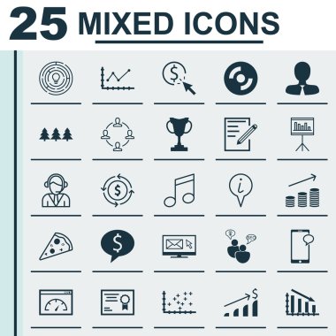 25 evrensel düzenlenebilir simgeler kümesi. Web, mobil ve App tasarım için kullanılabilir. Operatör, kağıt, turnuva ve daha fazlası gibi simgeleri içerir.