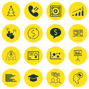 16 evrensel düzenlenebilir simgeler kümesi. Web, mobil ve App tasarım için kullanılabilir. Tanıtımı, iş anlaşması, Seo beyin fırtınası ve daha fazlası gibi simgeleri içerir.