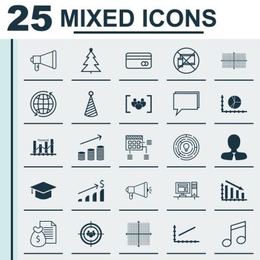 25 evrensel düzenlenebilir simgeler kümesi. Web, mobil ve App tasarım için kullanılabilir. Odak grup, anket, Fail grafik ve daha fazlası gibi simgeleri içerir.