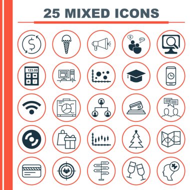 25 evrensel düzenlenebilir simgeler kümesi. Web, mobil ve App tasarım için kullanılabilir. Seo beyin fırtınası, insan zihninin, fırsat ve daha fazlası gibi simgeleri içerir.