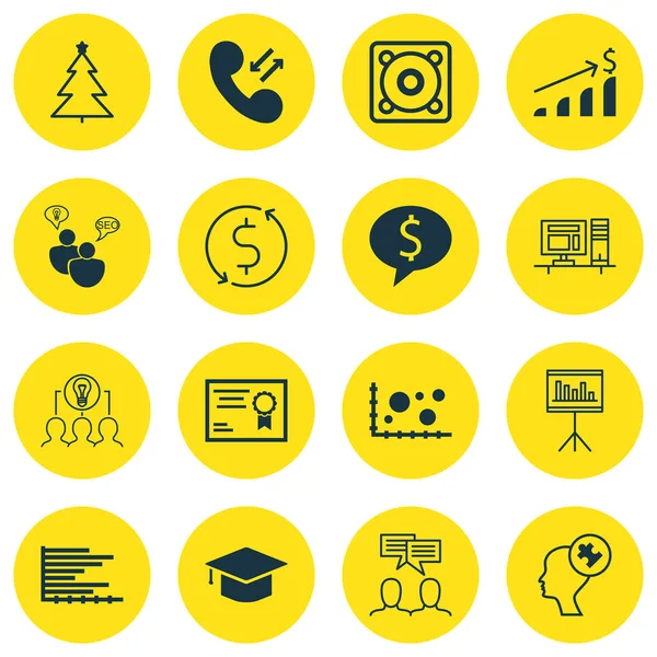 16 evrensel düzenlenebilir simgeler kümesi. Web, mobil ve App tasarım için kullanılabilir. Tanıtımı, iş anlaşması, Seo beyin fırtınası ve daha fazlası gibi simgeleri içerir.