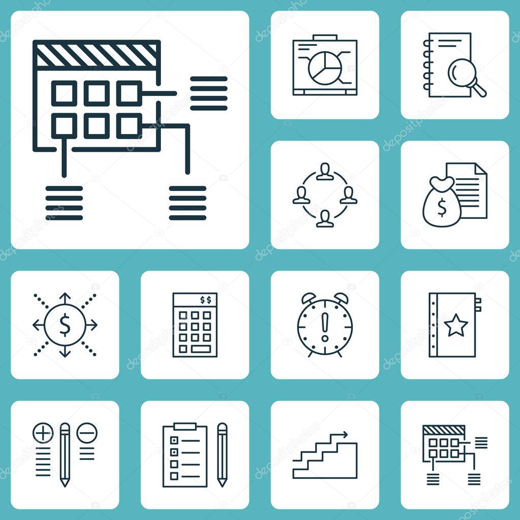 お金 意思決定とボードのトピックに関するプロジェクト管理アイコンのセットです 編集可能なベクター イラストです プレゼンテーション グラフ 日付およびより多くのベクトルのアイコンが含まれています ストックベクター C lbedouin Gmail Com