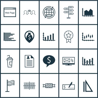 20 evrensel düzenlenebilir simgeler kümesi. Web, mobil ve App tasarım için kullanılabilir. Simgeleri içeren koçluk gibi grafik, Dynamics ve daha fazla sıra.