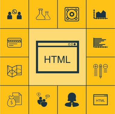 12 evrensel düzenlenebilir simgeler kümesi. Web, mobil ve App tasarım için kullanılabilir. Çubuk grafik, Seo beyin fırtınası gibi simgeleri içerir ve daha fazla kodlama.