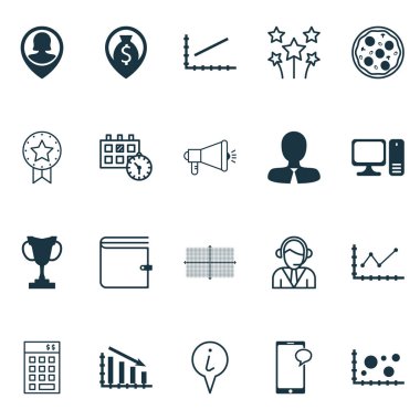 20 evrensel düzenlenebilir simgeler kümesi. Web, mobil ve App tasarım için kullanılabilir. Yatırım, Pizza yemek, karşılaştırma ve daha fazlası gibi simgeleri içerir.