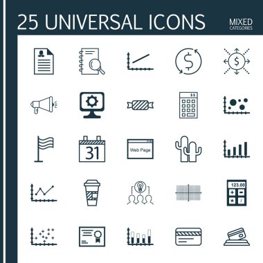25 evrensel düzenlenebilir simgeler kümesi. Web, mobil ve App tasarım için kullanılabilir. PIN, sertifika, kadın uygulaması ve daha fazlası gibi simgeleri içerir.