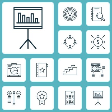 Proje Yönetimi simgeler mevcut rozet, yönetim kurulu ve konularda karar kümesi. Düzenlenebilir vektör çizim. İstatistik, istatistik, yönetim ve daha fazla vektör simge içerir.