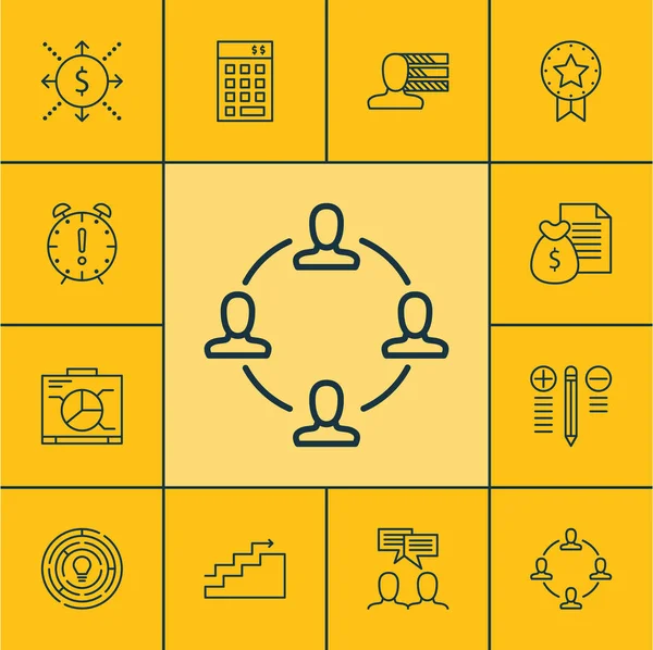 İşbirliği, büyüme ve yatırım konularda proje yönetimi simgeler kümesi. Düzenlenebilir vektör çizim. Pano, beyin fırtınası, takım ve daha fazla vektör simge içerir.