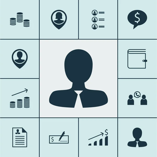 Ensemble d'icônes des ressources humaines sur le portefeuille, l'emplacement des employés et les sujets d'affaires. Illustration vectorielle modifiable. Comprend discussion, argent, appel et plus d'icônes vectorielles . — Image vectorielle