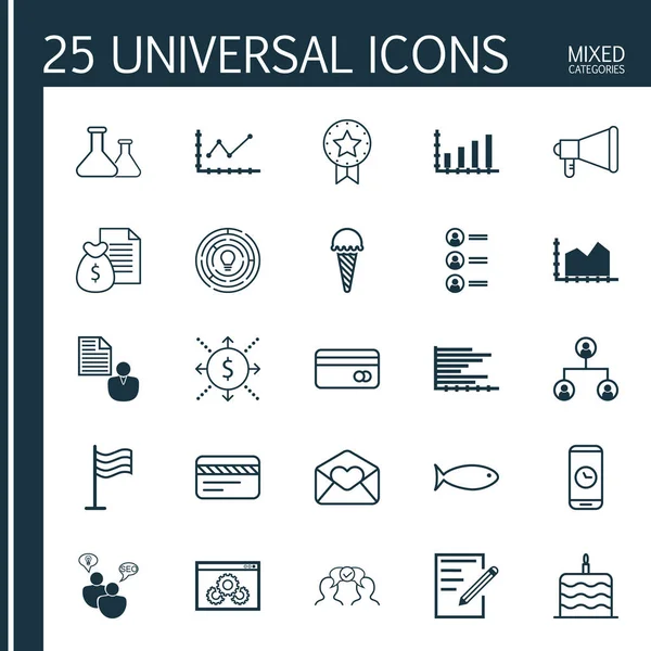 25 evrensel düzenlenebilir simgeler kümesi. Web, mobil ve App tasarım için kullanılabilir. PIN, plastik kart, dondurulmuş gıda ve daha fazlası gibi simgeleri içerir.