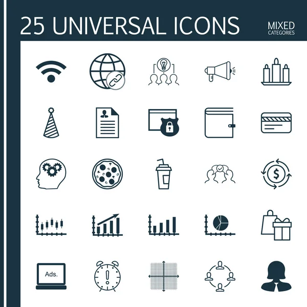 25 evrensel düzenlenebilir simgeler kümesi. Web, mobil ve App tasarım için kullanılabilir. İşbirliği, Dynamics, güvenlik ve daha fazlası gibi simgeleri içerir.