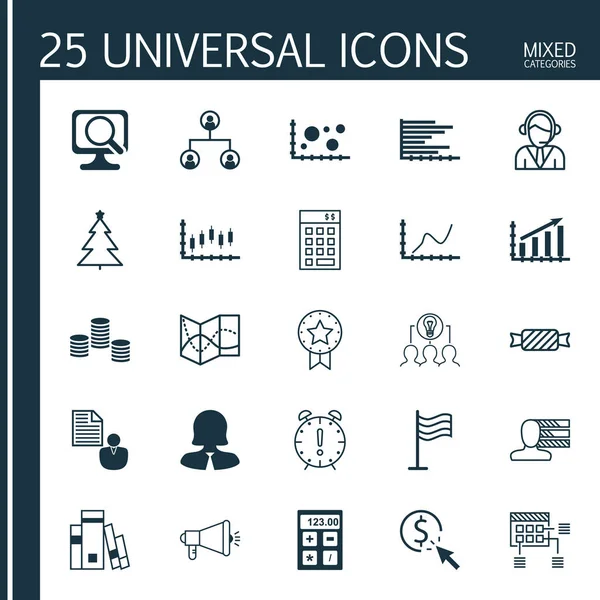 25 evrensel düzenlenebilir simgeler kümesi. Web, mobil ve App tasarım için kullanılabilir. Operatör, çubuk grafik, tatlı gibi simgeleri ve daha fazlasını içerir.