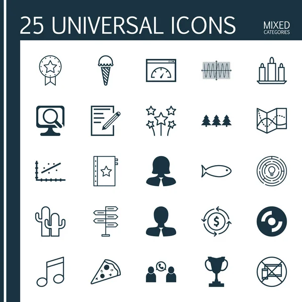 25 evrensel düzenlenebilir simgeler kümesi. Web, mobil ve App tasarım için kullanılabilir. Festival havai fişek, Analytics, Yöneticisi ve daha fazlası gibi simgeleri içerir.