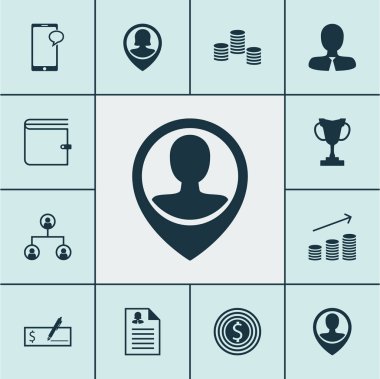 Ağaç yapısı ve konular mesajlaşma üzerinde çalışan konumu yönetim simgeler kümesi. Düzenlenebilir vektör çizim. Cep, dolar, organizasyon ve daha fazla vektör simge içerir.