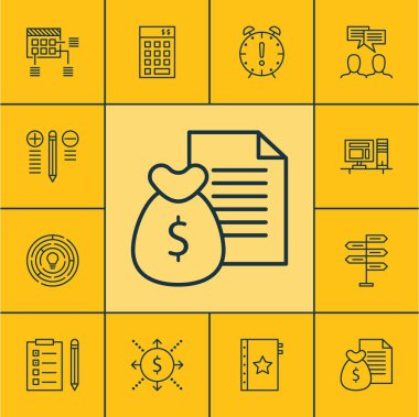 Fırsat, garanti ve zamanlama konular proje yönetimi simgeler kümesi. Düzenlenebilir vektör çizim. Son Tarih, çözüm, kalite ve daha fazla vektör simge içerir.