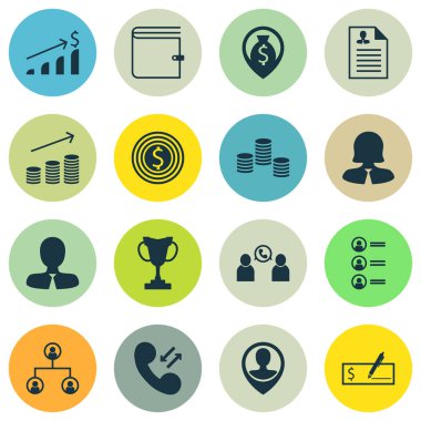 İş kadını, özgeçmiş ve banka ödeme konularda İK simgeler kümesi. Düzenlenebilir vektör çizim. Ödül, ağaç, cep ve daha fazla vektör simge içerir.