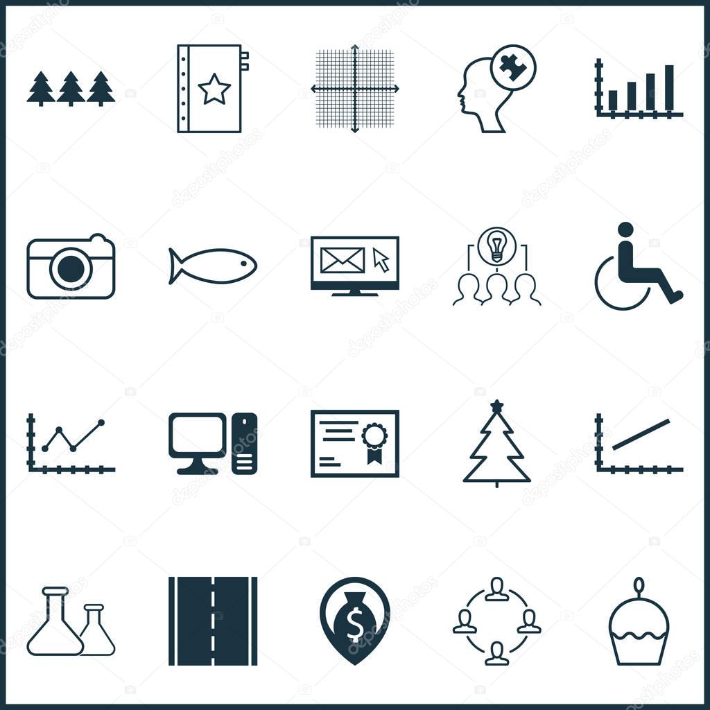 Set Of 20 Universal Editable Icons. Can Be Used For Web, Mobile And App Design. Includes Icons Such As Chemical, Street, Newsletter And More.