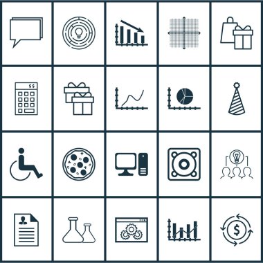20 evrensel düzenlenebilir simgeler kümesi. Web, mobil ve App tasarım için kullanılabilir. Özgeçmiş, erişilebilirlik, birlikte çalışma çözümü ve daha fazlası gibi simgeleri içerir.